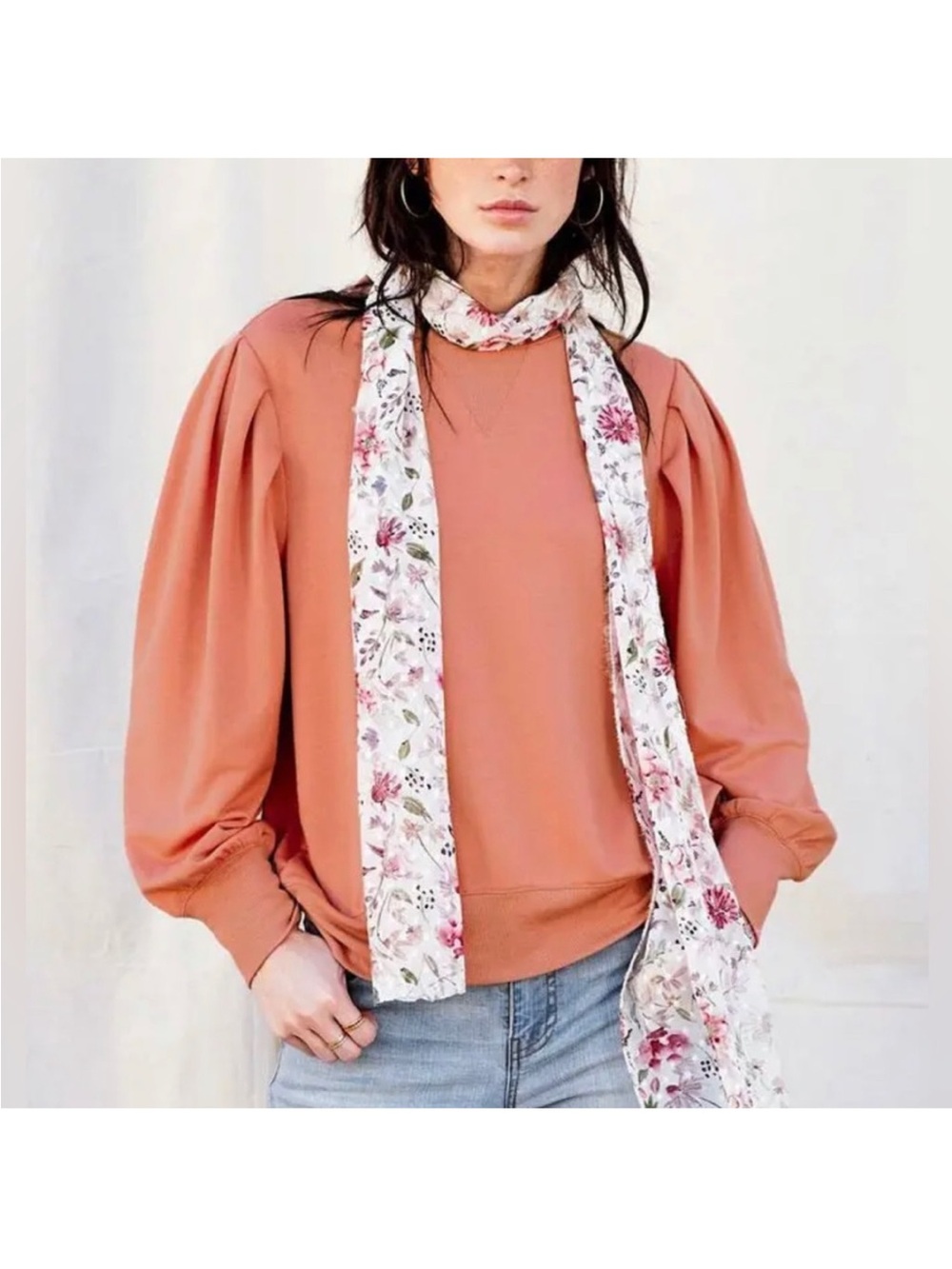 Matilda Jane Good Hart Women's Puff Sleeve Sweatshirt - Rust
